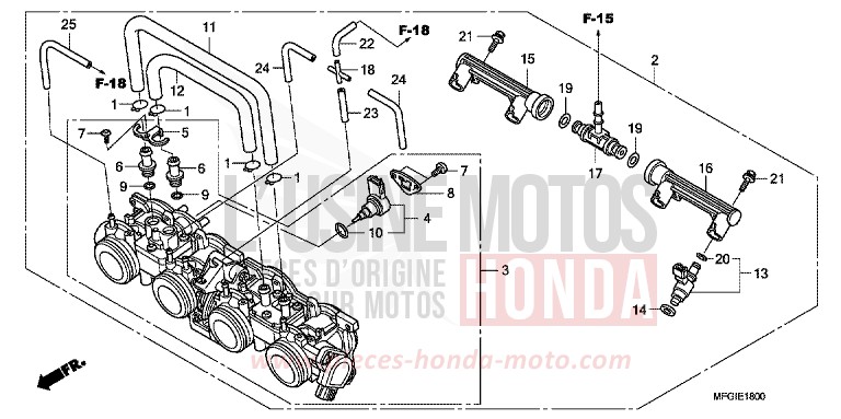DROSSELKLAPPENGEHAEUSE von Hornet ABS PEARL SIENA RED (R320) von 2010